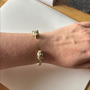 Gold Animal Head Cuff Bracelet
